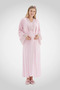 Maternity Nightgown and Robe Set/Cotton Postpartum Set/Short-Sleeved Nightgown/Lace, Piped Collar