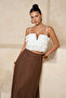 Beyaz Dokuma Fırfırlı Plaj Crop Bluz TBESS21BZ0661