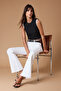 Beyaz Yüksek Bel Orta Esnek Flare İspanyol Paça Jeans TWOSS26JE00200