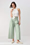 Trendyolmilla Wardrobe Essentials – Açık Haki Gabardin Crop Wide Leg Pantolon | TWOSS26PL00024