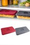 2-Piece Red&Gray Color Rectangular Glass Jar Lid, Leak-Proof and Durable Plastic Material Food Cover