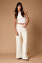 Ekru DÖKÜMLÜ %100 Pamuk Yüksek Bel Wide Leg Jeans TWOSS26JE00237