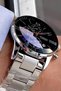 Cut Glass Men's Wristwatch 3 Atm Water Resistant Silver Color Steel Band - Hme2010C2 - 2