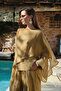Green Oversize Slim Draped Woven Blouse Twoss26Bz00653 - 6