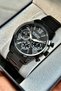 Cut Glass Men's Wristwatch 3 Atm Water Resistant Black Color Steel Band - Hme2010C5 - 2