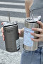 Beige 600 ml Stainless Steel Thermos Cup with Straw - XL Mug with Leak-Proof Lid - 5