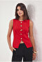 Red Button Detailed Knitwear Vest Twoss25Ye00043