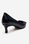 Briana Navy Blue Striped Buckle Women's Heeled Shoes - 5