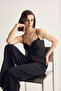 Black Front Tie Detailed Woven Finike Bustier Tprss26Bs00014 - 2