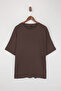 Brown Off-Shoulder Regular Fit Textured T-Shirt Tmnss26Ts00005 - 4