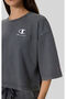 Icons Plush Wash Crewneck T-Shirt Gray Women's T-Shirt -118023-Vs517 - 4