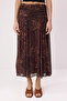 Çok Renkli Midi Büzgü/Drape Detaylı Boho/Boho Chic Basklılı Tül Esnek Örme Etek TWOAW26ET00122 - 4