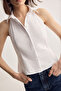 Beyaz Poplin Kolsuz Gömlek TWOSS26GO00096 - 5
