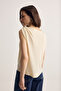 Ecru Draped Regular/Normal Fit Twisted Detailed Transparent Detailed Blouse Twoss26Bz00452 - 6