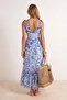 Floral Pattern Covered Deep V-Neck Regular 2-Piece Suit Skirt Swimsuit Tbess26Ma00032 - 4