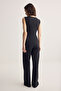 Siyah Cut Out Detaylı Dokuma Tulum TPRSS26TU00011 - 5