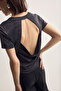 Black Backless Glittery Knitted Blouse Twoss26Bz00503 - 2