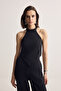 Black Back Detailed Asymmetrical Woven Blouse Twoss26Bz00458 - 3