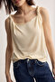 Ecru Draped Regular/Normal Fit Twisted Detailed Transparent Detailed Blouse Twoss26Bz00452 - 5