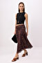 Çok Renkli Midi Büzgü/Drape Detaylı Boho/Boho Chic Basklılı Tül Esnek Örme Etek TWOAW26ET00122 - 2