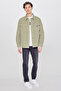 100% Cotton Relaxed Fit Wide Cut Green Shirt Jacket - 2