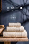Softy 3-Piece Ecru Cotton Hand, Face and Bath Towel Set 30X50 - 50X85 - 70X135 cm - 4