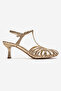 Feli̇p Gold Patterned Banded Women's Low Heeled Shoes - 4
