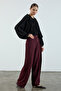 Black Gathered Collar Tassel Stitched Oversize Slightly Transparent Blouse Twoss26Bz00652 - 4