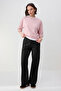 Wardrobe Essentials-Pembe Geniş Kalıp Yarasa Kol %100 Pamuk Örme T-Shirt TWOSS26TS00047 - 3