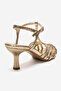 Feli̇p Gold Patterned Banded Women's Low Heeled Shoes - 5