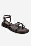 Antas Brown Genuine Leather Women's Flip Flops Sandals - 3