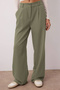 Açık Haki Yüksek Bel Wide Leg/Geniş Paça Pilili Dokuma Kumaş Pantolon TWOAW21PL0076 - 4