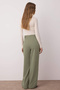 Açık Haki Yüksek Bel Wide Leg/Geniş Paça Pilili Dokuma Kumaş Pantolon TWOAW21PL0076 - 5