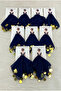 Navy Blue Gold Chiffon Card Gift Halay Handkerchief 10 Pieces Bride Groom Wedding Henna Circumcision Engagement Bride - 2