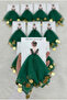 Green Gold Chiffon Card Gift Halay Handkerchief 5 Pieces, Bride Groom Wedding Henna Circumcision Engagement Bride - 3