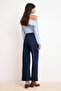Koyu Mavi Yüksek Bel Orta Esnek Wide Leg Geniş Paça Jeans TWOSS26JE00188 - 4