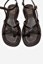 Antas Brown Genuine Leather Women's Flip Flops Sandals - 2