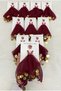 Burgundy Gold Chiffon Card Gift Halay Handkerchief 10 Pcs, Bride Groom Wedding Henna Circumcision Engagement Bride - 3