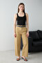Camel Kemerli %100 Pamuk Dokuma Barrel Pantolon TWOSS26PL00126