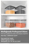 2 Pieces Deep Food Storage Container with Labels - Legume Sugar Flour Container Food Storage Box 3700 ml Transparent - 3