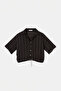 Brown Adjustable Waist Wide Fit Cropped Shirt Tdrss26Go00038 - 5