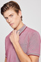 Men's Shrink-Resistant Cotton Fabric Regular Fit Comfortable Cut Burgundy Non-Roll Polo Collar T-Shirt with Pockets - 6