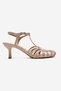 Feli̇p Ecru Skin Banded Women's Short Heeled Shoes - 4