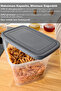 8 Pieces Deep Food Storage Containers with Labels - Legumes Sugar Flour Container Food Storage Box 3700 ml Transparent - 5