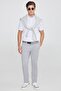Men's Gray Non-Kneeling S Slim Fit Slim Fit Side Pocket Cotton Stretch Chino Trousers - 6