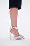 10.5 cm white leather mesh women's heels stletto - 6