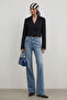 Siyah Etekucu ve Manşeti Dantel Detaylı Crop Blazer Ceket TWOSS26BC00051 - 8