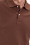 Men's Regular Fit Comfortable Cut 100% Cotton Plain Pique Brown Polo Neck T-Shirt - 3