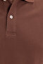 Men's Regular Fit Comfortable Cut 100% Cotton Plain Pique Brown Polo Neck T-Shirt - 4