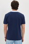 Men's slim fit tight cut 100% cotton navy blue polo neck t-shirt - 7